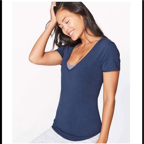 lululemon athletica Tops - Lululemon Love tee mineral blue v neck